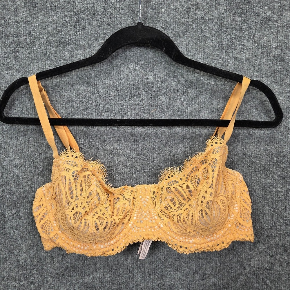 Victoria Secret Dream Angels Push Up Without Padding Orange Lace Bra 34DD‎